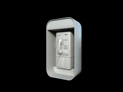 Payphone public telephone Low-poly 3D model