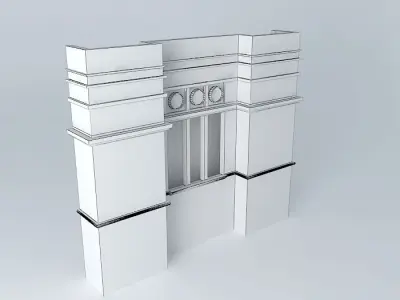 Columns floyd brick wall Free 3D model