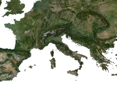 Europe Terrain 3D Map 3D model