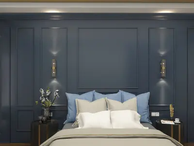 Prestigious and meticulous classic European style bedroom 3D model