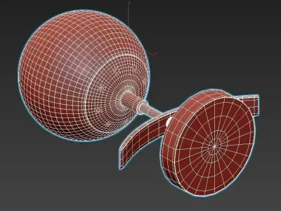 intenso wall light with glass ball 3D model