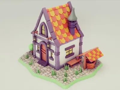 cartoon house 01 Low-poly 3D model