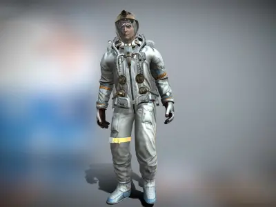 3DRT - Astronaut animated  Low-poly 3D model