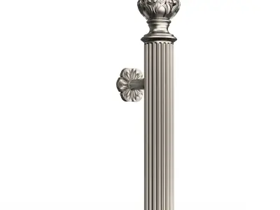 Classic Door Handle 05 Chrome Low-poly 3D model