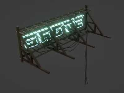 Cyberpunk Sign Board Low-poly 3D model