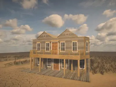 Western Buildings Pack Low-poly 3D model