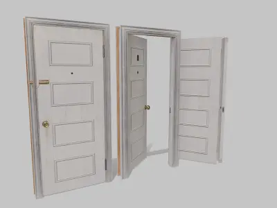 Door white 03 Low-poly 3D model
