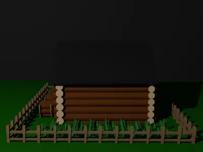 Wooden house Free low-poly 3D model