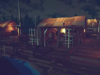 Swamp ia architecture Low-poly 3D model