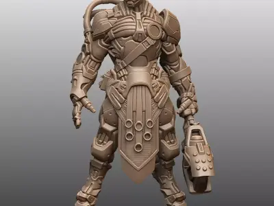 yber Warrior Elite High-Tech Armored Mecha Soldier 3D print model