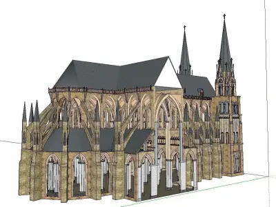 Architecture-Religion-God-Culture-Temple-0116 church with spi... 3D model