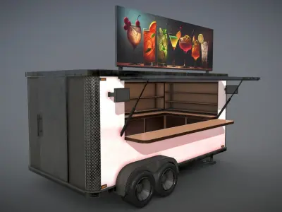 Beverage Truck Low-poly 3D model