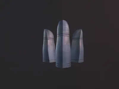 Baku Flame Towers  Low-poly 3D model