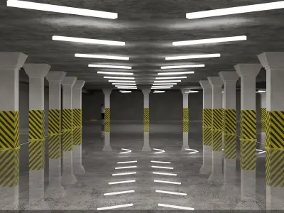 3D model Parking space 3D model