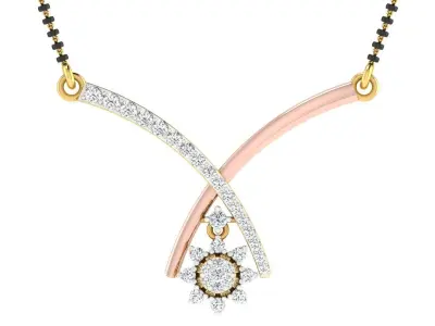 light weight yellow gold  diamond pendent -EZ T-33 3D print model