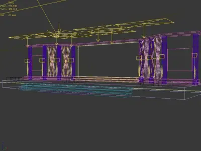 Stage party concert fashion catwalk T station  52 3D model