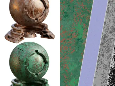 Plaster Patina Materials 03-04 - PBR - Seamless - 4k - SBSAR Texture