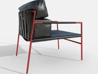 jk-easy-chair lounge chair Low-poly 3D model