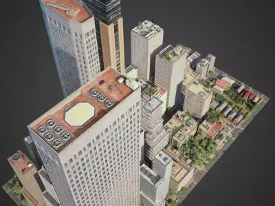 Realistic City District H13-R27 3D model