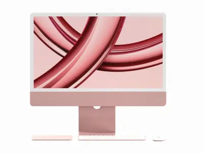 Apple iMac 2023 Red 3D model