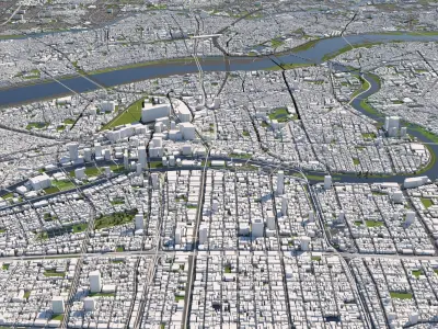 Osaka Japan 50x50km 3D model