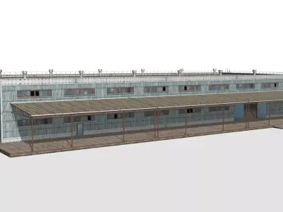 metal building Low-poly 3D model