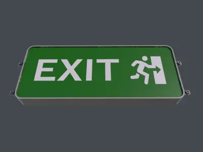 Plastic Exit Sign 3D Model Low-poly 3D model