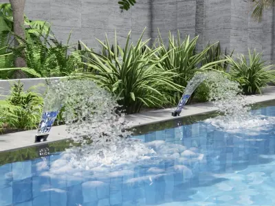 FRANKLINA frothy fan lumion fountain Low-poly 3D model