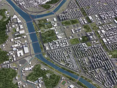 Daejeon Low-poly 3D model