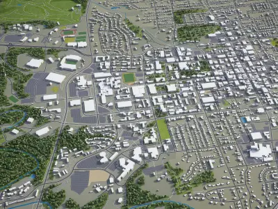 Columbia - 3D City Model Low-poly 3D model