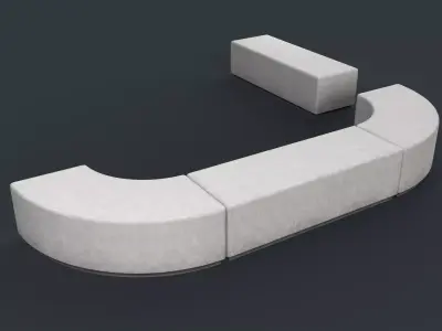 Modern Outdoor Bench 91 PBR Game Ready Low-poly 3D model