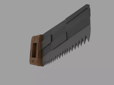 Low-Poly Stylized Hand Saw Game Ready Low-poly 3D model