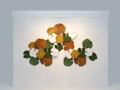 LOTUS LEAF WALL ART 02 Low-poly 3D model
