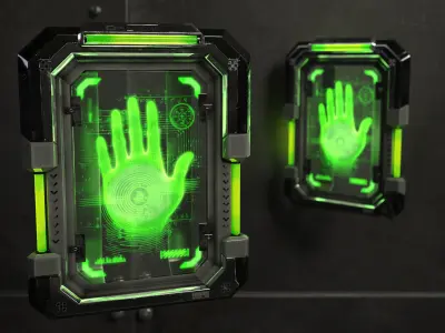 Sci-Fi Digital Hand Scanner Low-poly 3D model