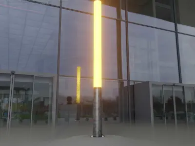 Galvanized Light-Column -13- Street-Light 9 Low-poly 3D model