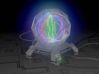 Sci-Fi Nuclear Reactor Particle System Low-poly 3D model