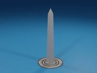 Cartoon USA Washington Monument Landmark Low-poly 3D model