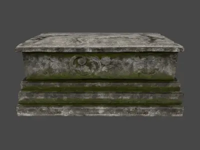 Tomb 2 gravestone Low-poly 3D model
