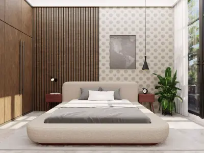 Cozy Bedroom interior scene 3D model