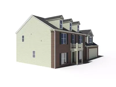 Red Brick Georgian House 3D model