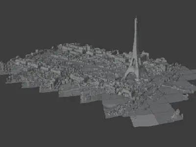 Paris eiffel tower 3D model