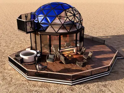 glamping pod geodesic dome PETRA  3D model