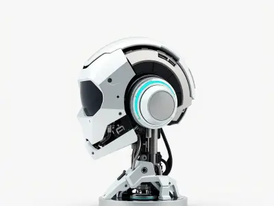 Neural Interface Robot Head Model Pack Low-poly 3D model