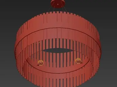 Liberty modern chandelier in gold and glass 3D model