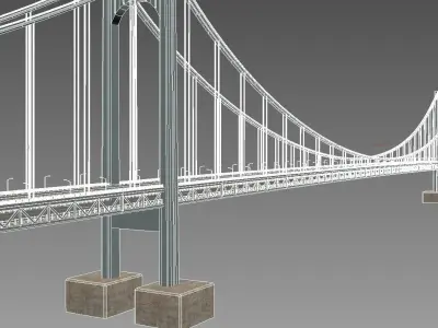 Verrazano Narrows Bridge Low-poly 3D model