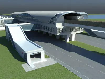Light Rail Station 2 3D model