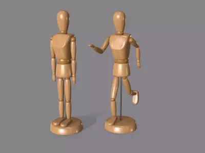 Wooden Dummy Low-poly 3D model