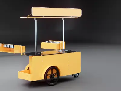Mobile Food Cart Low-poly 3D model