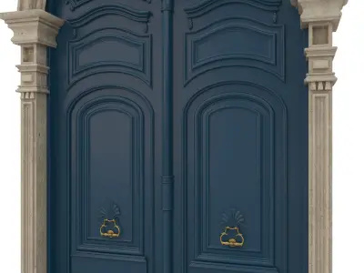 Entrance classic door 21 3D model