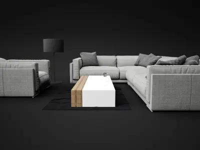 Sofa Set - Spazio Erba Sofa 10 3D model